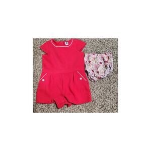 Janie and Jack Matilda Jane romper girl's 12-18 months red and floral